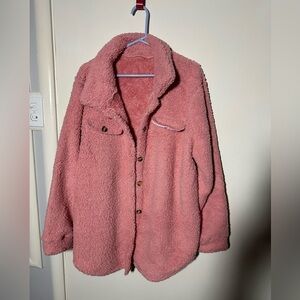 Cozy Pink Sherpa Jacket